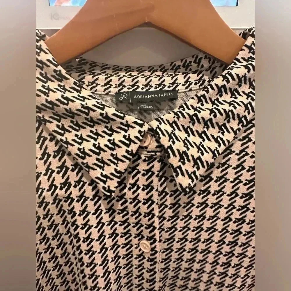 Adrianna Papell Button Down Shirt Sz Large - Picture 5 of 9